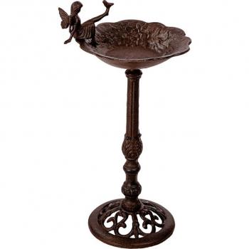 Ptačí koupel / napajedlo pro ptáky dekorativní kovové v historickém designu, hnědé, 33 cm