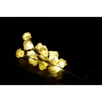 Bytové dekorativní osvětlení růže větvička, 16 led na baterie, 45 cm