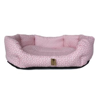 Kvalitní pelech pro psa růžový bavlněný pratelný 65x50x17 cm