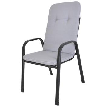 Pohodlný silný polstr pro venkovní židle / křesla s vysokým opěradlem šedý, 116x50 cm
