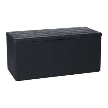 Tmavě šedý - grafitový úložný box venkovní velký s uzamykatelným víkem 340 L