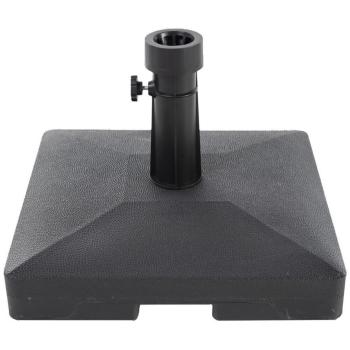 Levný betonový podstavec pod slunečník na zahradu / terasu, černý, čtvercový, 15 kg