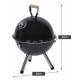 Kulatý kotlíkový přenosný malý gril na dřevěné uhlí s poklopem černý, Ø 30 cm