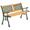Malá dvoumístná venkovní lavice litina dřevo 122 cm na zahradu / balkon / terasu