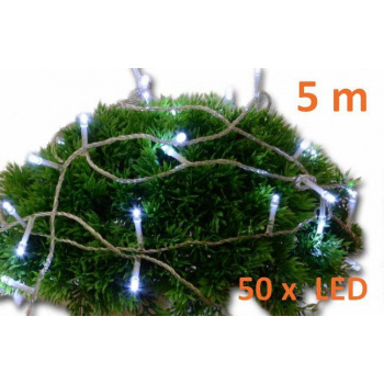 LED řetěz s časovačem- automatické rozsvícení, na baterie, venkovní / vnitřní, 5 m