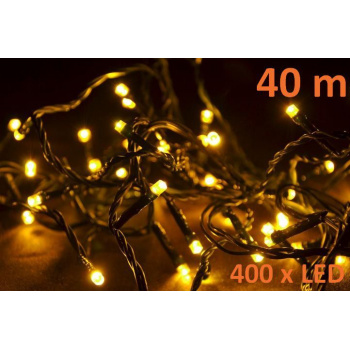 Vánoční svítící řetěz na stromeček i zahradu, venkovní / vnitřní, 400 LED, 40 m
