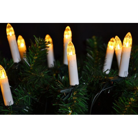 Elektrické svíčky na vánoční stromeček, tradiční vzhled, vnitřní, do zásuvky, 20 ks