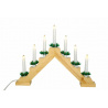 Elektrický vánoční svícen na parapet, dřevěný rám, 7 svíček, 39x30 cm