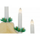 Elektrický vánoční svícen na parapet, dřevěný rám, 7 svíček, 39x30 cm
