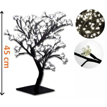 Umělý okrasný strom se svítícími květy, 64 LED, 230 V, 45 cm