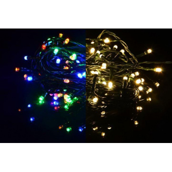 Blikající vánoční řetěz LED venkovní / vnitřní, přepínatelná barva, 9,9 m