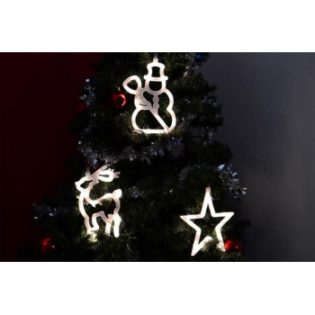 3 ks vánoční svítící figurka k zavěšení na stromeček / na okno, na baterie, 20 cm