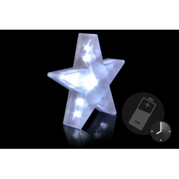 Ozdobná svítící hvězda k postavení, na baterie, do bytu, 35 cm
