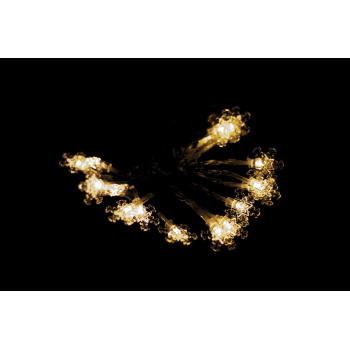 Svítící řetěz na baterie- design sněhových vloček, vnitřní, 2 m