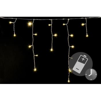 Světelný déšť - závěs s časovačem, venkovní / vnitřní, na baterie, 144 LED, 5,25 m