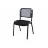 Interiérová židle s kovovým rámem, polstrovaná, stohovatelná, černá