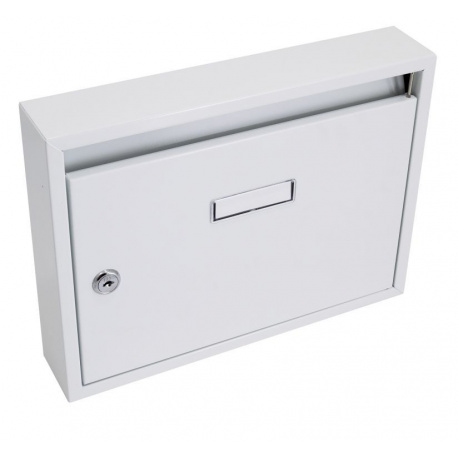 Poštovní schránka uzamykatelná, pro domy / byty, bílá, 32,5x24x5 cm 