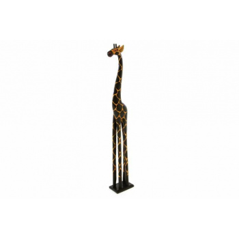 Velká dekorativní žirafa do interiéru, ručně vyřezávaná a malovaná, 120 cm