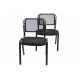 2 kusy jednoduchých kancelářských židlí, kov / polstrovaný sedák, černé