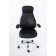 Kancelářská židle na kolečkách, ekokůže, černá, nastavitelná