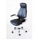 Kancelářská židle na kolečkách, ekokůže, černá, nastavitelná