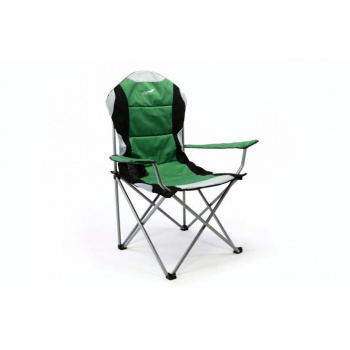 Kempinková / rybářská skládací židlička, kov / textilie, zelená / černá