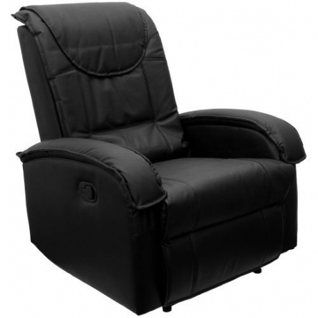 Pohodlné relaxační televizní křeslo, výklopná opěrka nohou, černé