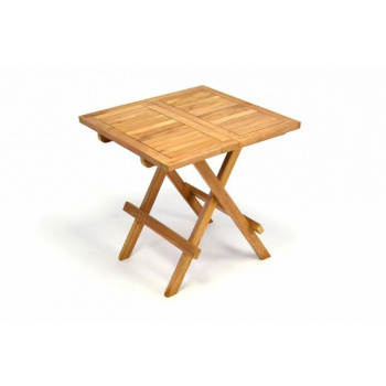 Menší dřevěný skládací stolek čtvercový, teak, 50x50 cm