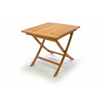 Menší čtvercový dřevěný stolek z teakového dřeva, 80x80 cm