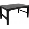 Plastový stůl na terasu obdélníkový, nastavitelná výška, grafit, 116x72 cm