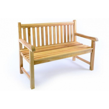 Robustní zahradní lavice s područkami, teakové dřevo, 120 cm