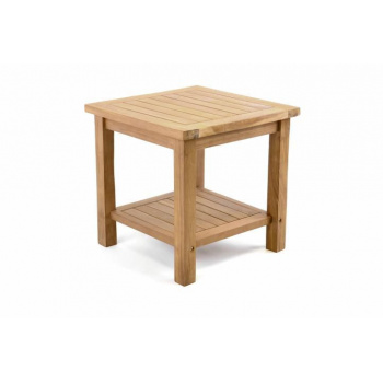 Malý čtvercový odkládací stolek z masivu, teakové dřevo, 50x50 cm