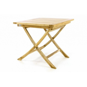 Skládací venkovní stolek z tvrdého teakového dřeva, čtvercový, 80x80 cm