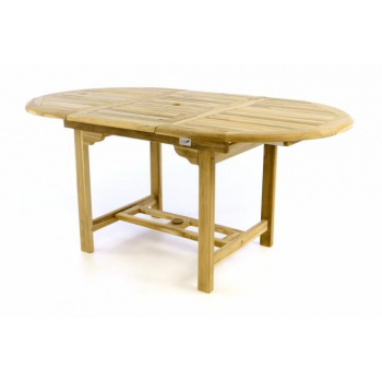 Větší oválný zahradní stůl, roztahovací, tvrdé teakové dřevo, 120 / 170 cm