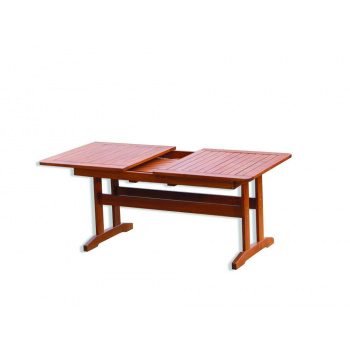 Venkovní stůl z masivního dřeva, roztahovací, lakovaná borovice, 160 / 210 cm