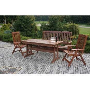 Dřevěný zahradní stůl s funkcí rozložení, obdélníkový, 160 / 210 cm