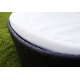 Velké luxusní oválné lehátko, stříška proti slunci, antracit / bílá, 185x145 cm