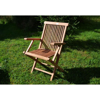 Masivní skládací židle na zahradu / terasu, tvrdé teakové dřevo