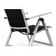 2x luxusní hliníková zahradní židle, dvojitá umělá textilie, šedá / černá