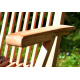 2x venkovní skládací dřevěná židle, s područkami, tvrdé týkové dřevo