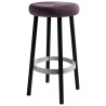 Designová barová stolička, pletený vzor, fialová, výška 66 cm