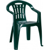 Zahradní plastová židle s opěrkami rukou, tmavě zelená