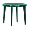 Venkovní stůl plastový kulatý, otvor pro slunečník, průměr 90 cm, tmavě zelený