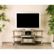 TV stolek do moderních interiérů, černé bezpečnostní sklo / kov, 110x50x40 cm