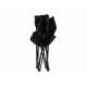 2x skládací kempovací židlička s podpěrou na nohy, černá, vč. tašky