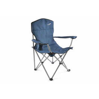 Polstrovaná pohodlná kempingová židle, velká nosnost 130 kg, modrá