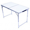 Přenosný skládací stůl v kufříku, hliník, nastavitelná výška, 120x60 cm