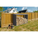 Zahradní domek na dřevo, ke stěně / plotu, kov, šedý, 242x160x75 cm