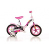 Dětské kolo pro holčičky s přídavnými kolečky, růžová / bílá, vel. 10