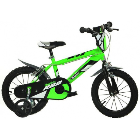 Dětské horské kolo, přídavná boční kolečka, zářivě zelené, vel. 16